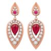 Women LC COLLECTION JEWELLERY Fine Jewellery | 18K Rose Gold Diamond Ruby Earrings