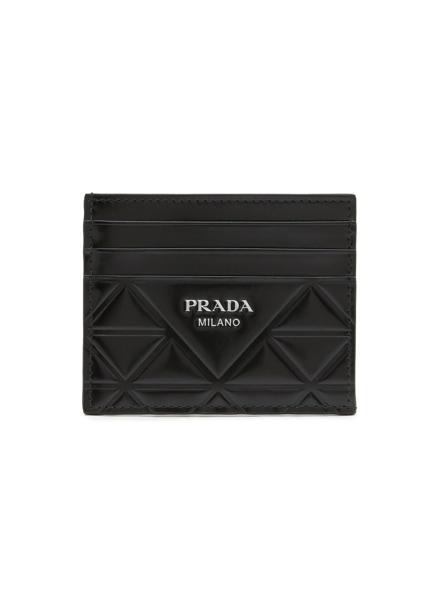 Men PRADA Small Leather Goods | Brushed Leather Cardholder