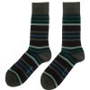 Men FALKE Socks | Tinted Stripe Cotton Blend Crew Socks