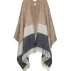 Women BRUNELLO CUCINELLI Scarves & Wraps | Striped Fringe Hem Poncho