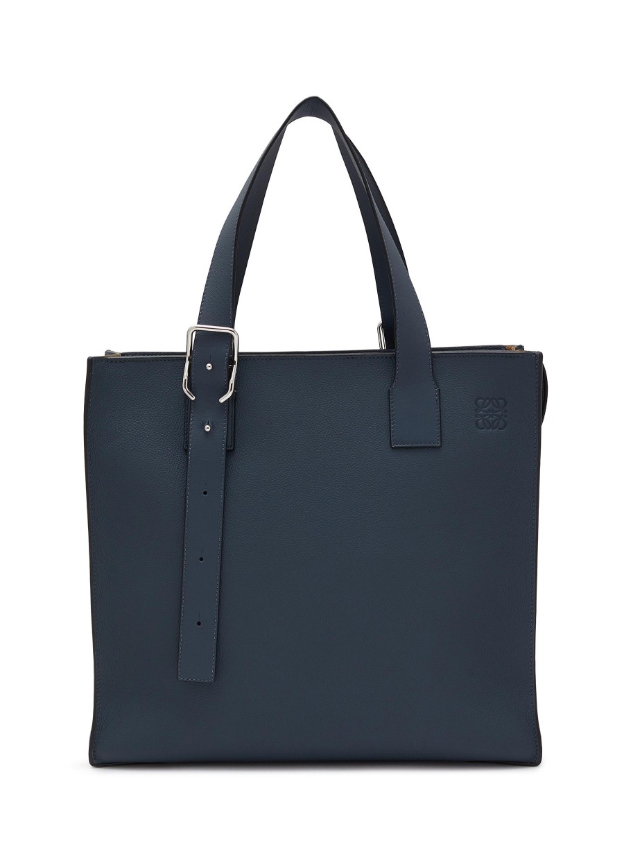 Men LOEWE Tote Bags | Buckle Zip Leather Tote