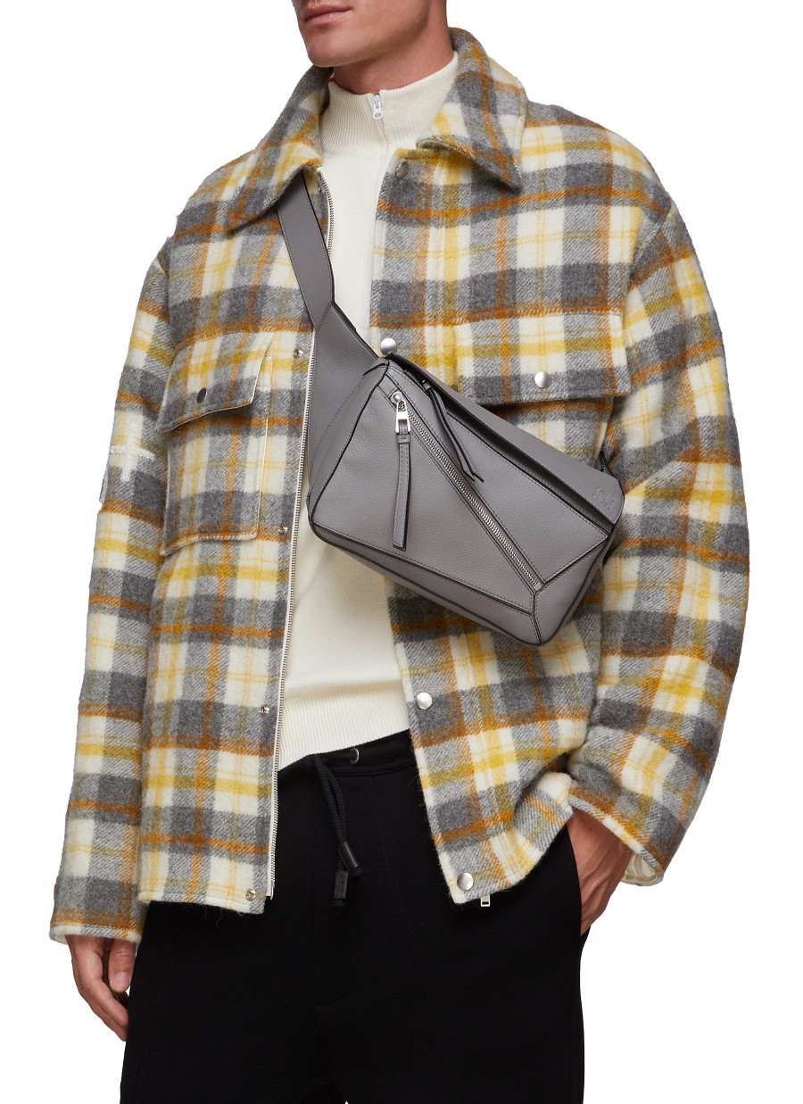 Men LOEWE Crossbody | Small 'Puzzle' Leather Bumbag