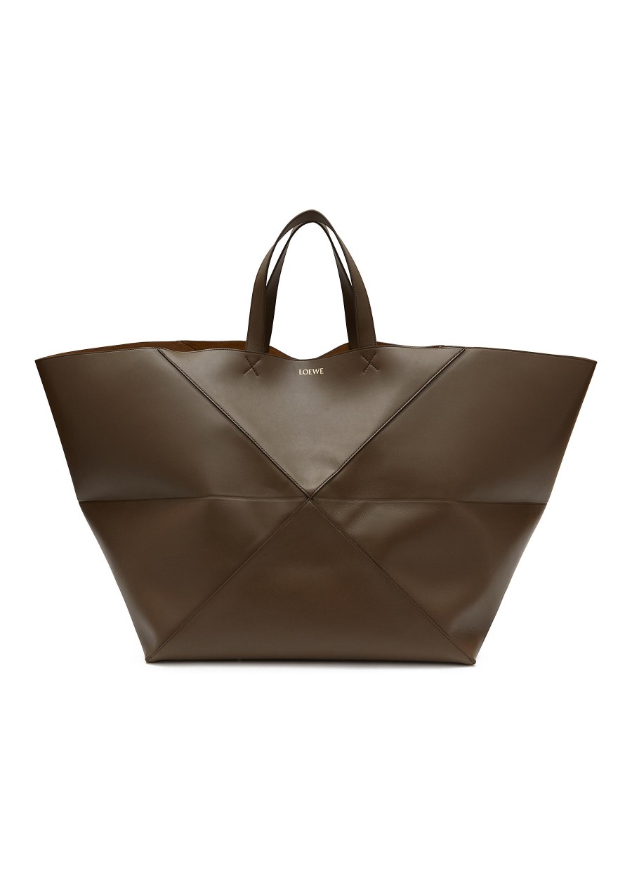 Men LOEWE Travel Bags | Extra Large Puzzle Fold Leather Tote Bag