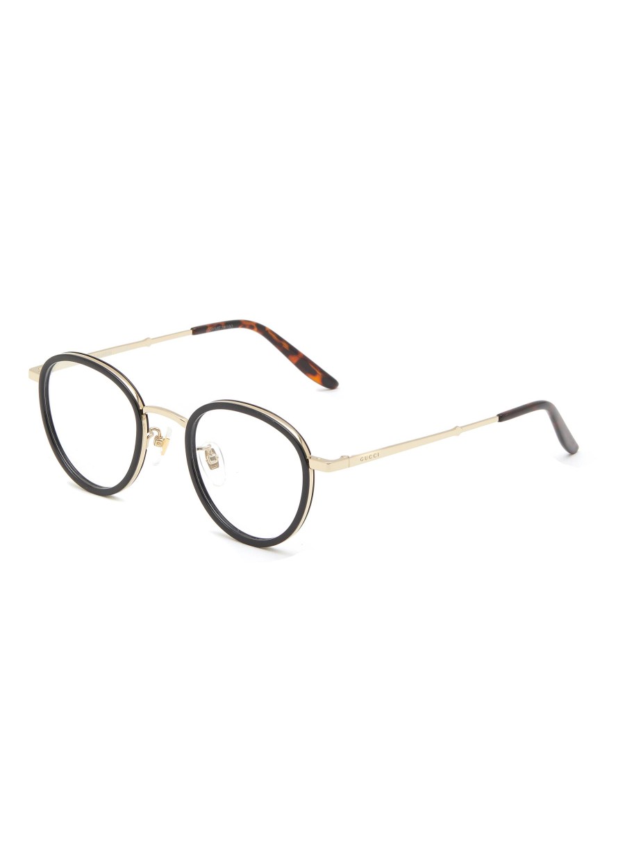 Women GUCCI Eyewear | Layered Acetate Frame Round Optical Glasses