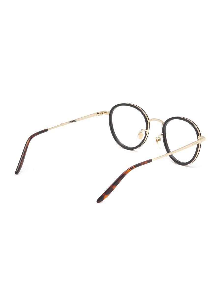 Women GUCCI Eyewear | Layered Acetate Frame Round Optical Glasses