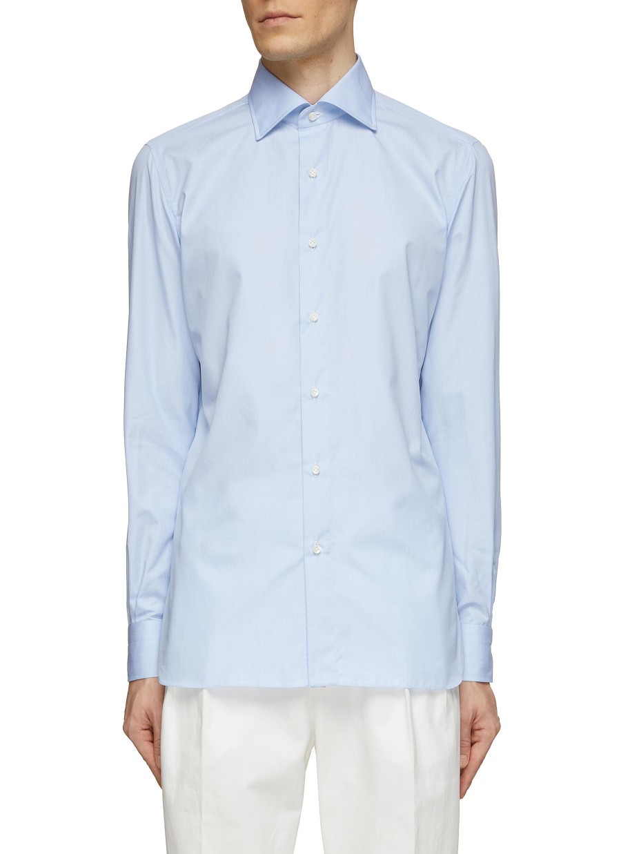 Men LUIGI BORRELLI NAPOLI Shirts | Spread Collar Cotton Shirt