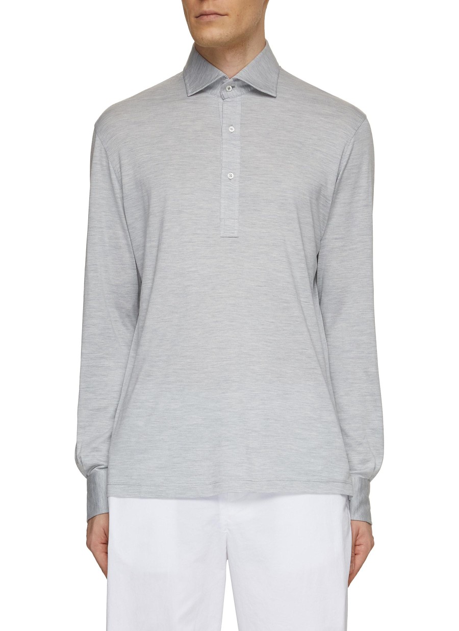 Men BRUNELLO CUCINELLI Polos | Silk Cotton Polo Shirt