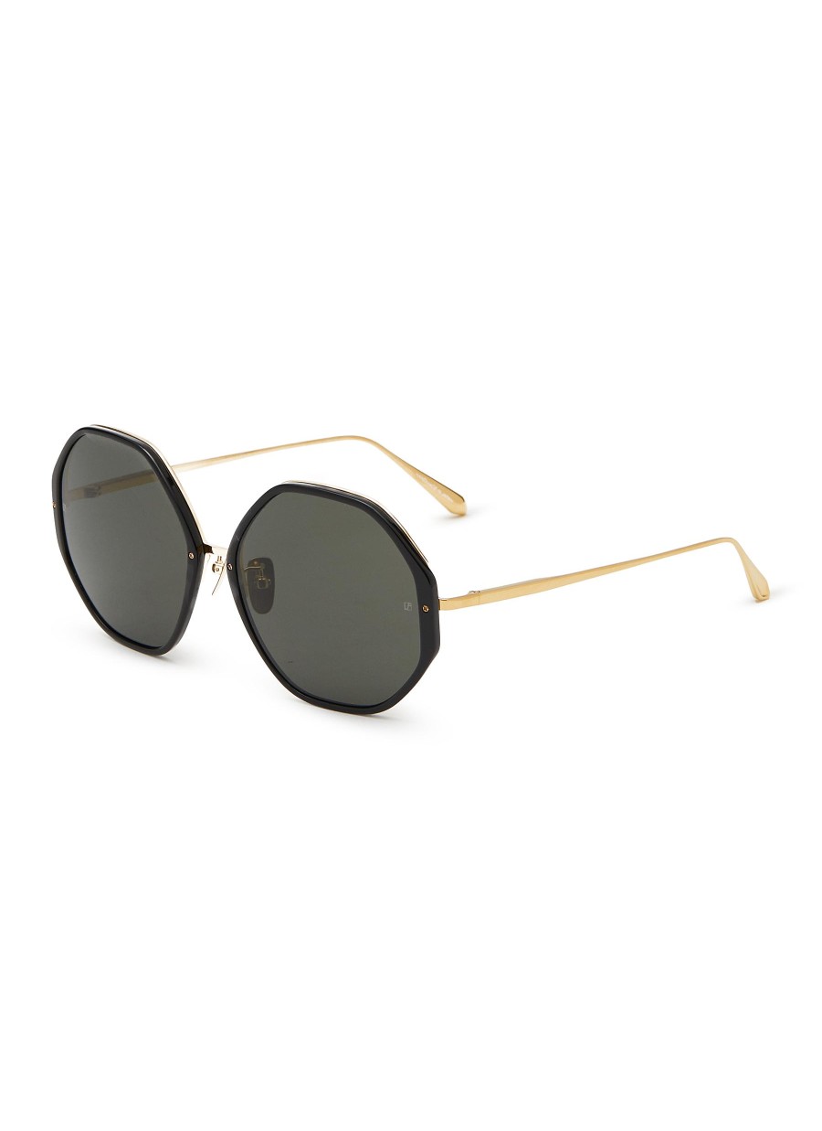 Women LINDA FARROW Eyewear | Alona Acetate Round Sunglasses