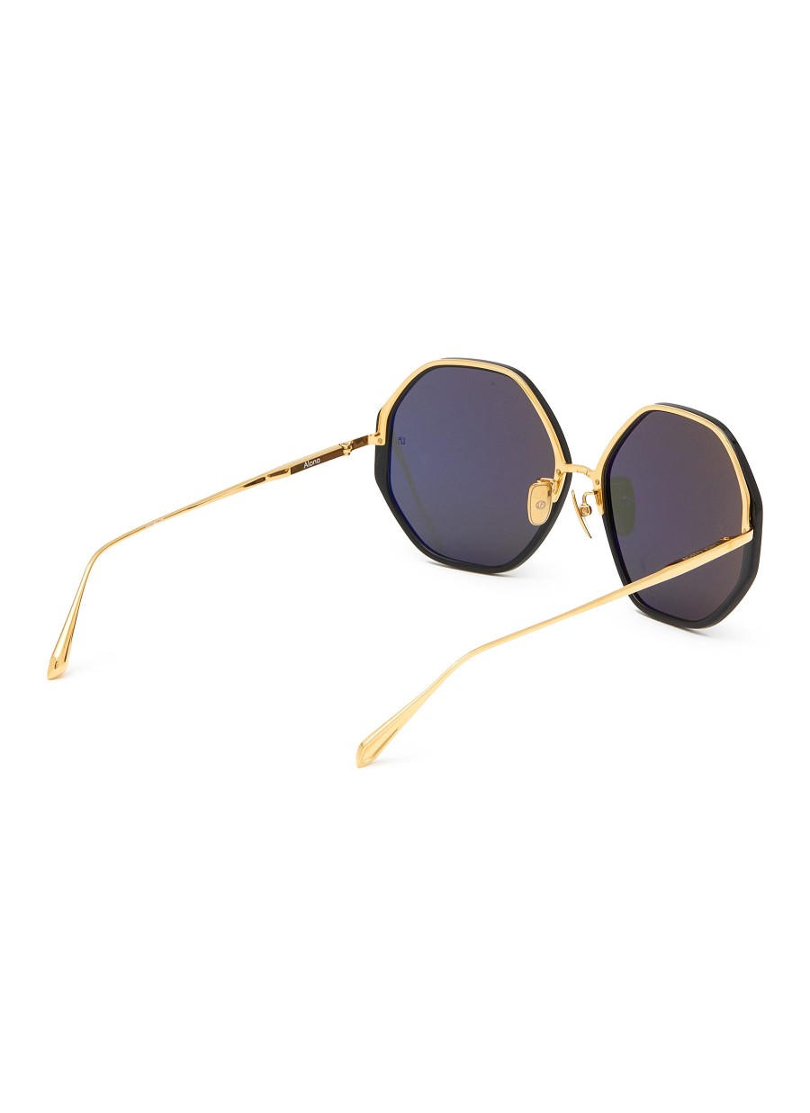 Women LINDA FARROW Eyewear | Alona Acetate Round Sunglasses