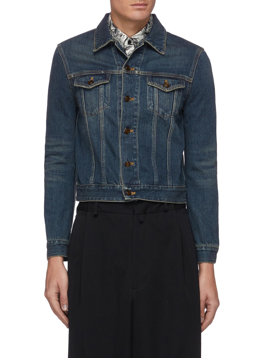 Men SAINT LAURENT Jackets | Dirty Wash Denim Jacket