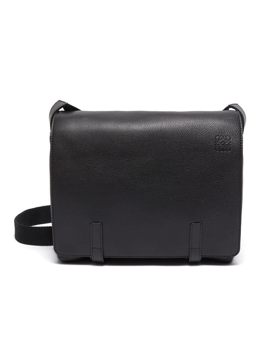 Men LOEWE Shoulder Bags | Military Leather Messenger Bag