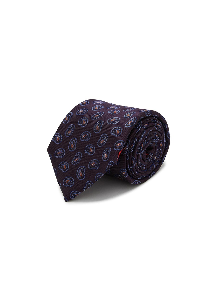 Men ISAIA Ties | Paisley Embroidered Silk Tie