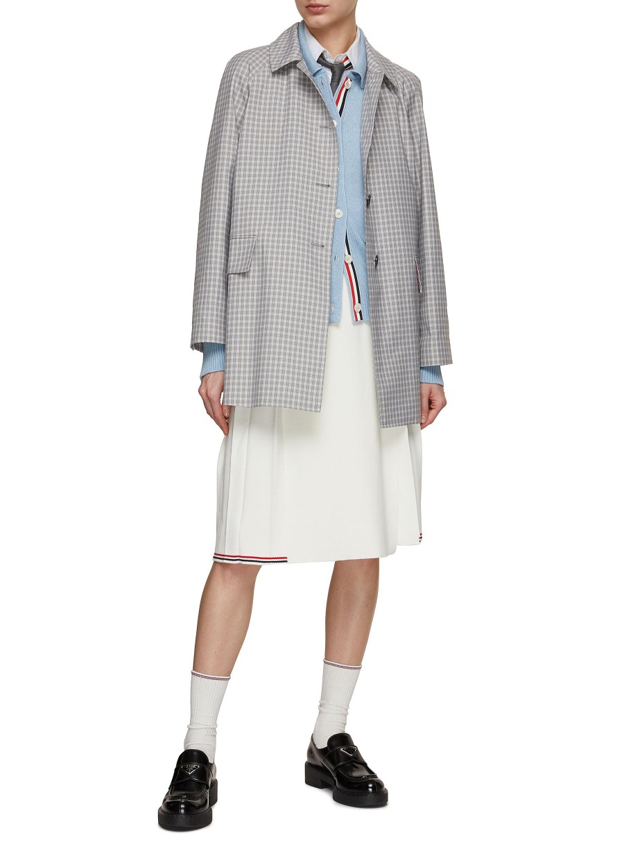 Women THOM BROWNE Jackets | Check Box Pleat Coat