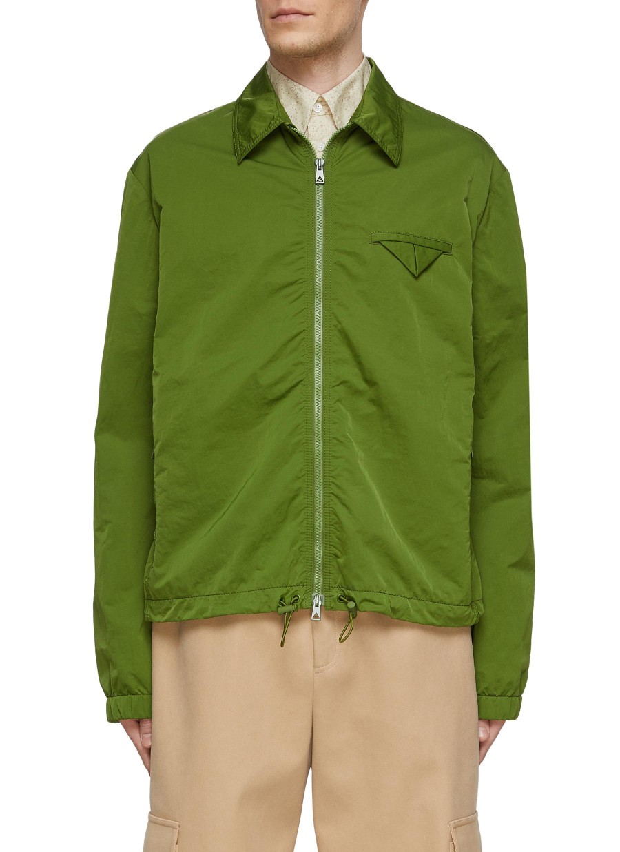 Men BOTTEGA VENETA Jackets | Triangular Pocket Detailing Nylon Windbreaker