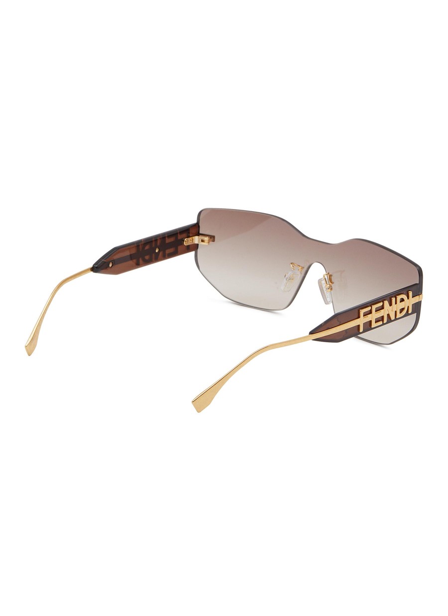 Women FENDI Eyewear | Fendigraphy Logo Acetate Rectangular Frame Sunglasses