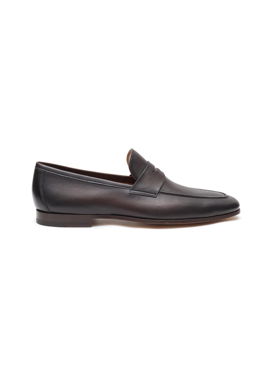 Men MAGNANNI Flats | Apron Toe Leather Penny Loafers