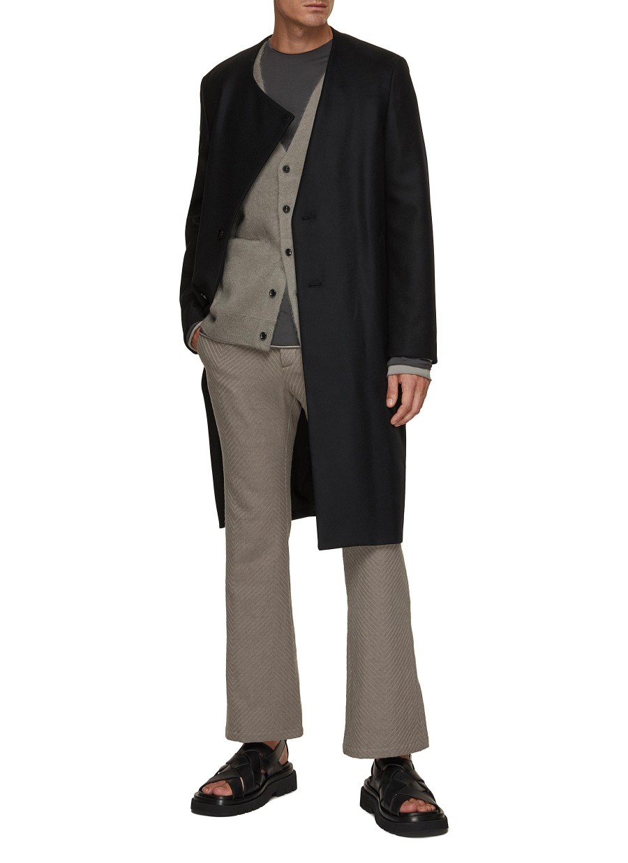 Men ATTACHMENT Coats | Collarless Double Breasted Chester Coat