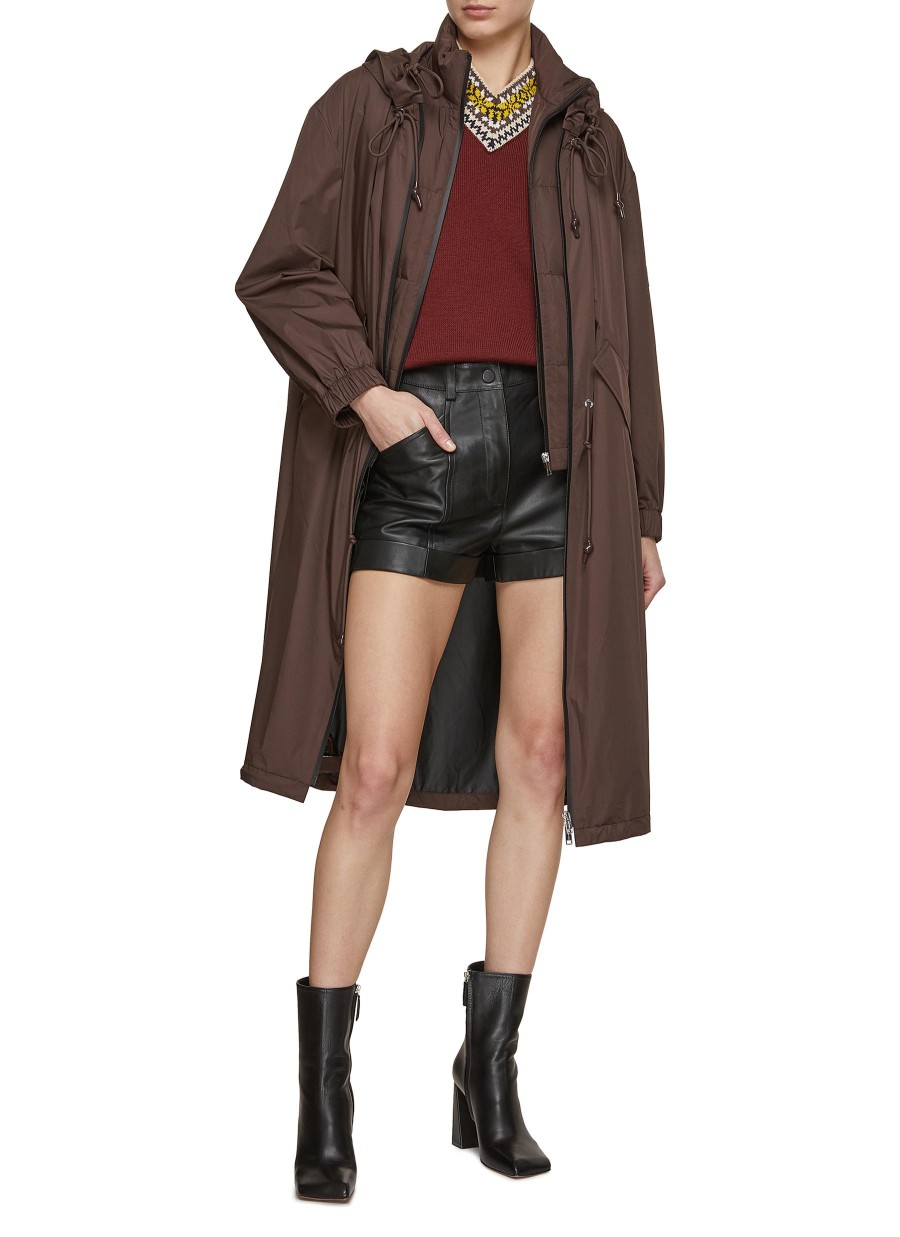 Women YVES SALOMON ARMY Coats | Hooded Detachable Long Coat