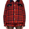 Women MING MA Jackets | Oversized Checked Wool Jacket