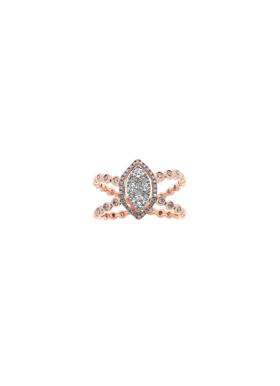 Women LC COLLECTION JEWELLERY Fine Jewellery | 18K Rose Gold Diamond Ring — Size Us 7