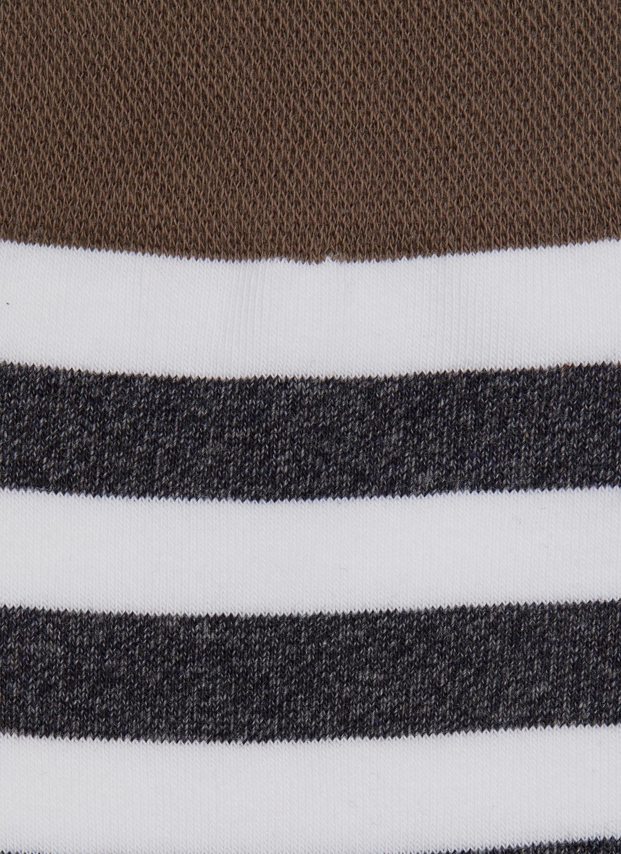 Men FALKE Socks | Sensitive Mapped Striped Cotton Blend Crew Socks