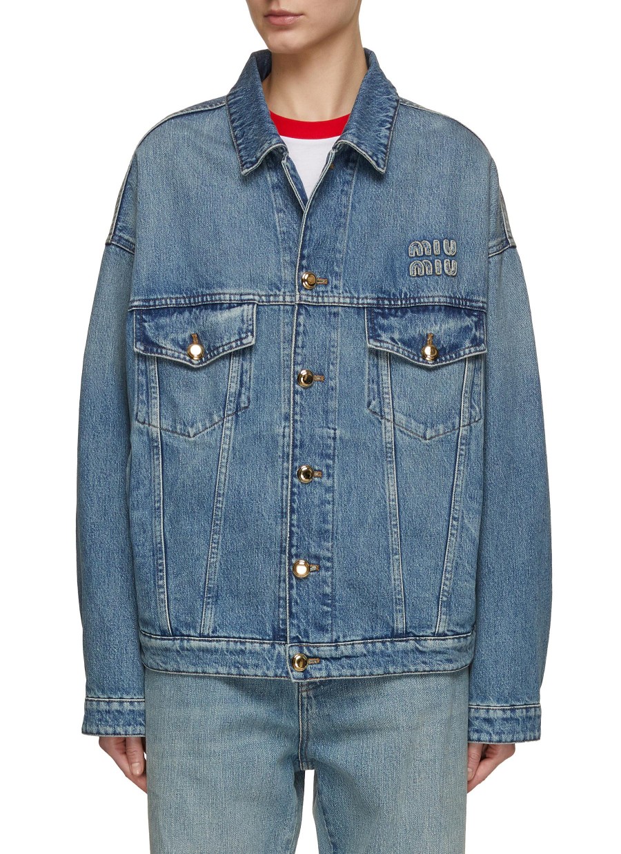 Women MIU MIU Jackets | Logo Denim Jacket