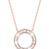 Women LC COLLECTION JEWELLERY Fine Jewellery | 18K Rose Gold Diamond Pendant Necklace — Size 18"