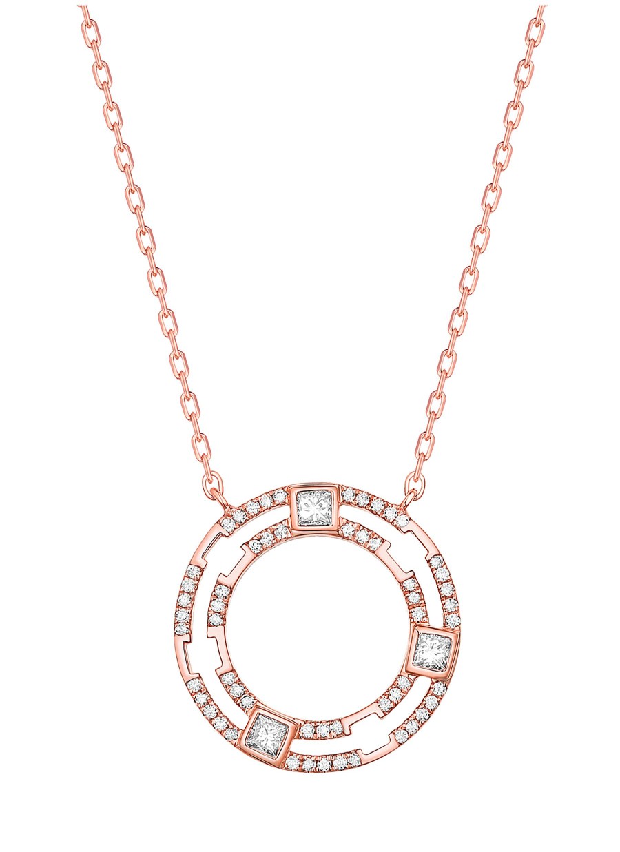 Women LC COLLECTION JEWELLERY Fine Jewellery | 18K Rose Gold Diamond Pendant Necklace — Size 18"