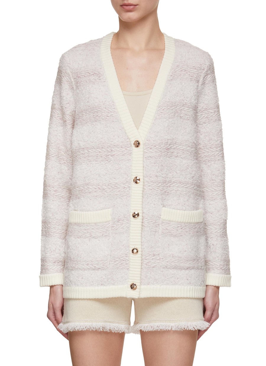 Women CRUSH COLLECTION Knitwear | Striped Boucle Tweed Cardigan