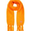 Women LOEWE Scarves & Wraps | Logo Patch Mohair Blend Fringed Scarf