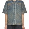 Men AMIRI Shirts | Bandana Jacquard Denim Baseball Shirt