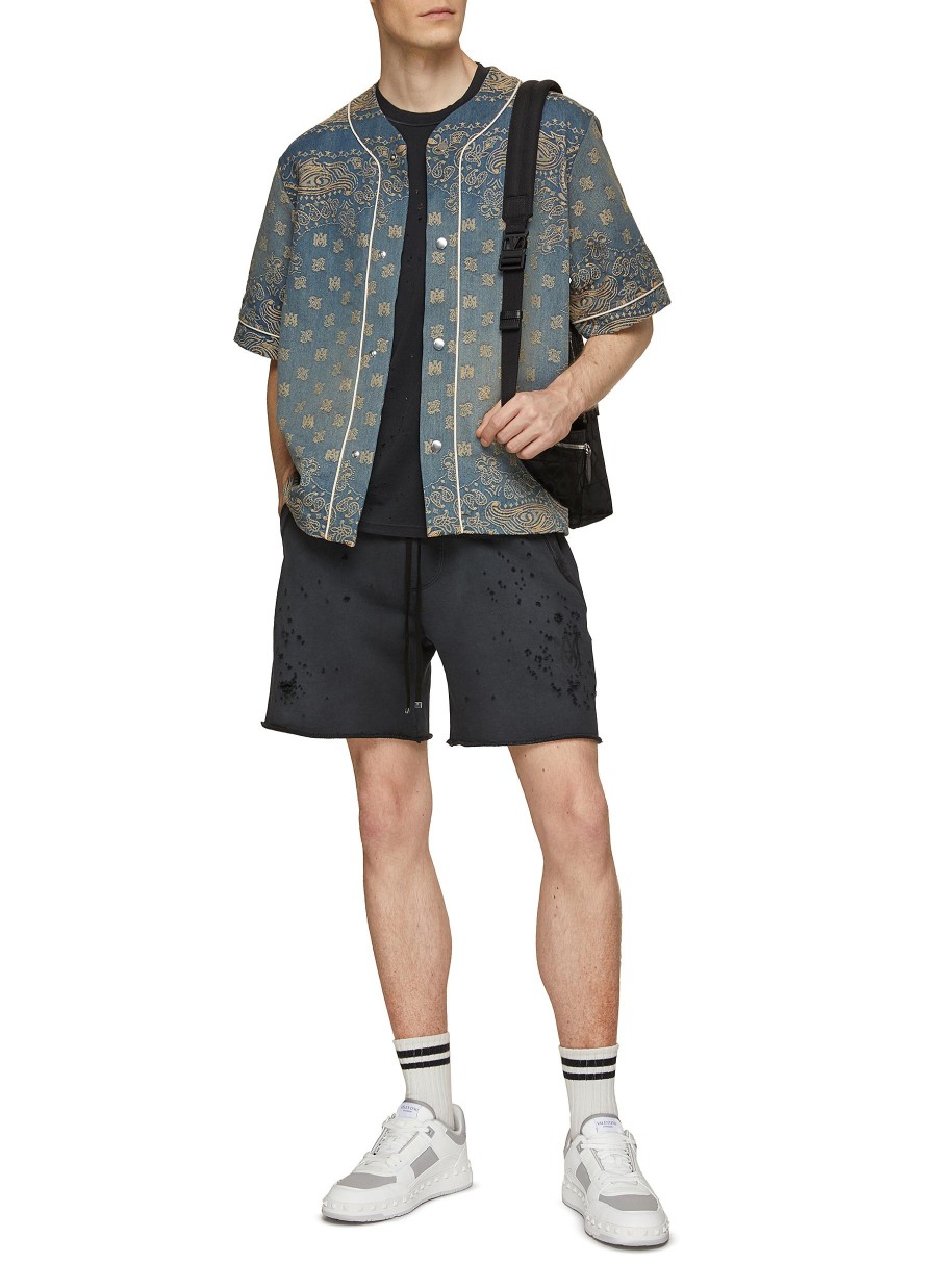 Men AMIRI Shirts | Bandana Jacquard Denim Baseball Shirt