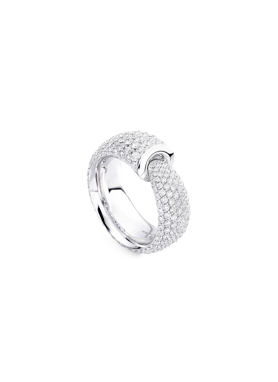 Women VHERNIER Fine Jewellery | Calla 18K Rhodium Plated White Gold Diamond Ring — Size 53