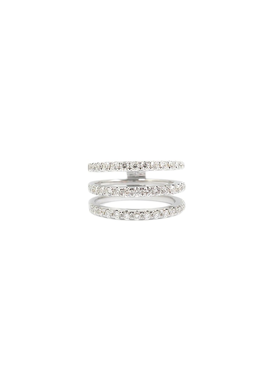 Women LC COLLECTION JEWELLERY Fine Jewellery | 18K White Gold Diamond Ring — Us 6.5