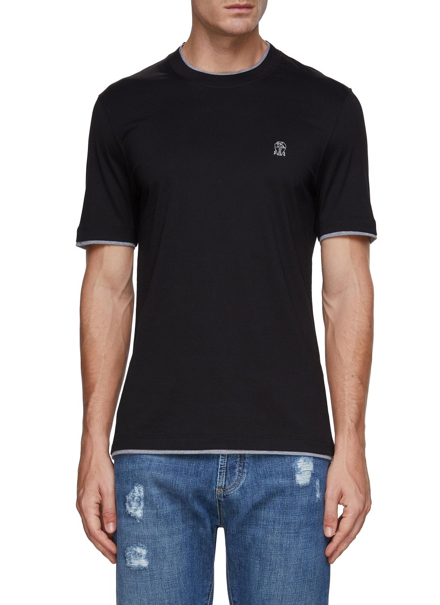 Men BRUNELLO CUCINELLI T-Shirts | Cotton Layered T-Shirt