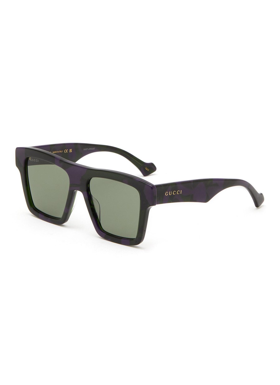 Men GUCCI Eyewear | Logo Acetate Square Sunglasses