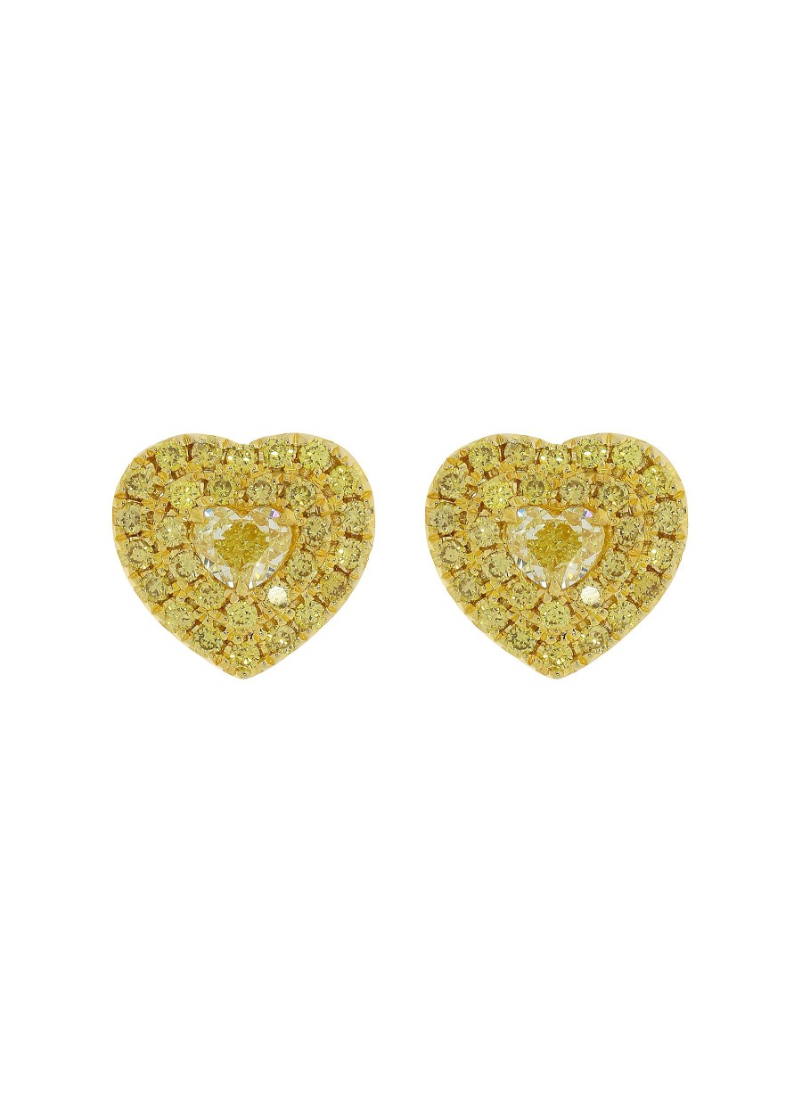 Women LC COLLECTION JEWELLERY Fine Jewellery | 18K Gold Diamond Stud Earrings