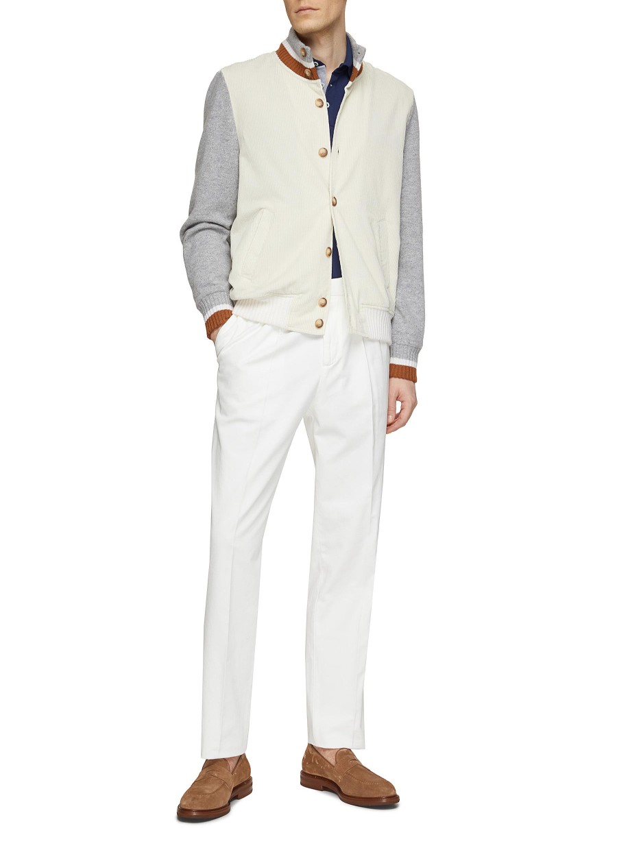 Men BRUNELLO CUCINELLI Pants | Pleated Cotton Gabardine Pants