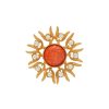 Women LANE CRAWFORD VINTAGE ACCESSORIES Vintage Accessories | Gold Toned Metal Faux Pearl Red Stone Crystal Brooch