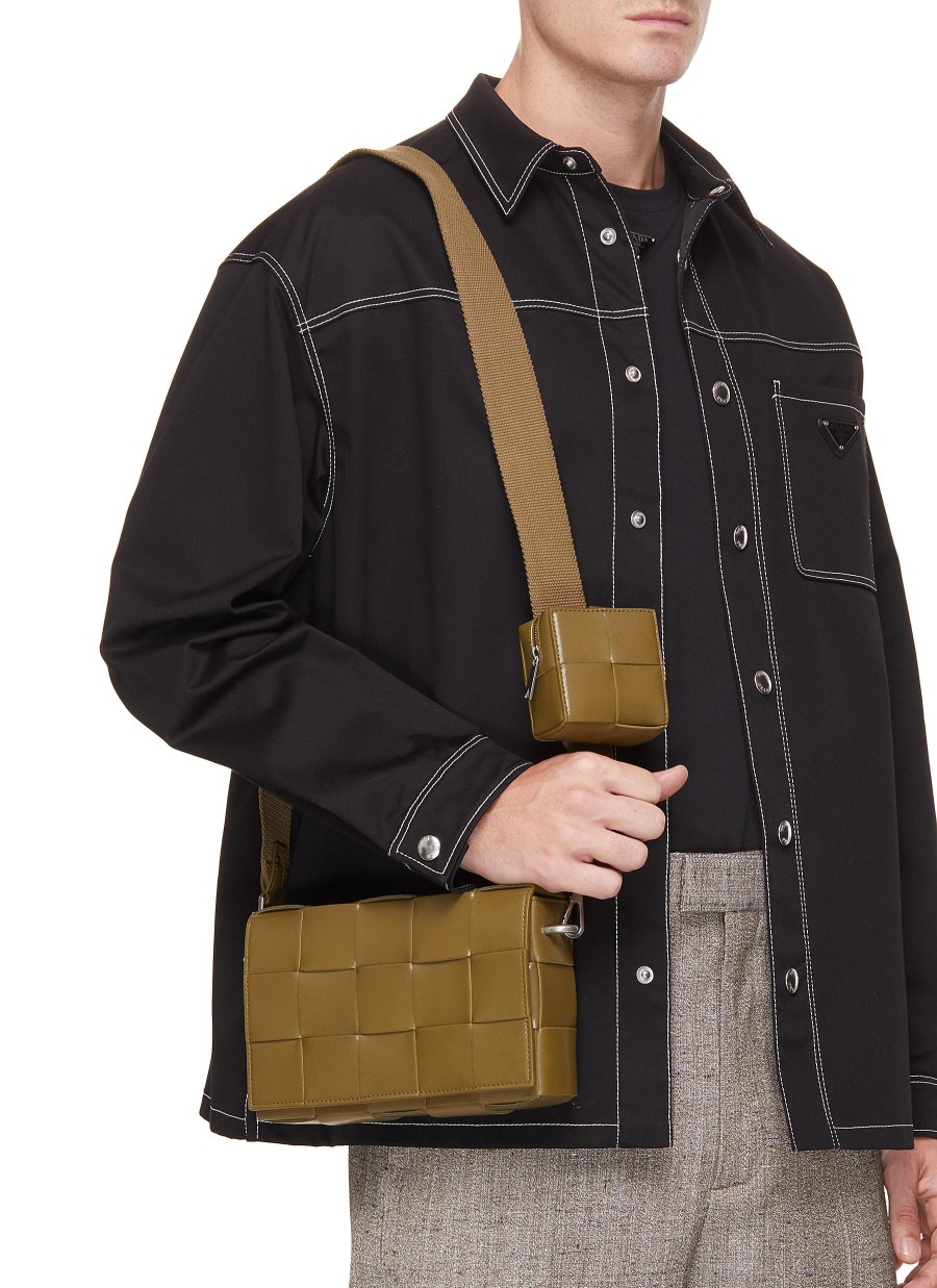 Men BOTTEGA VENETA Crossbody | Intreccio Leather Camera Bag With Mini Pouch