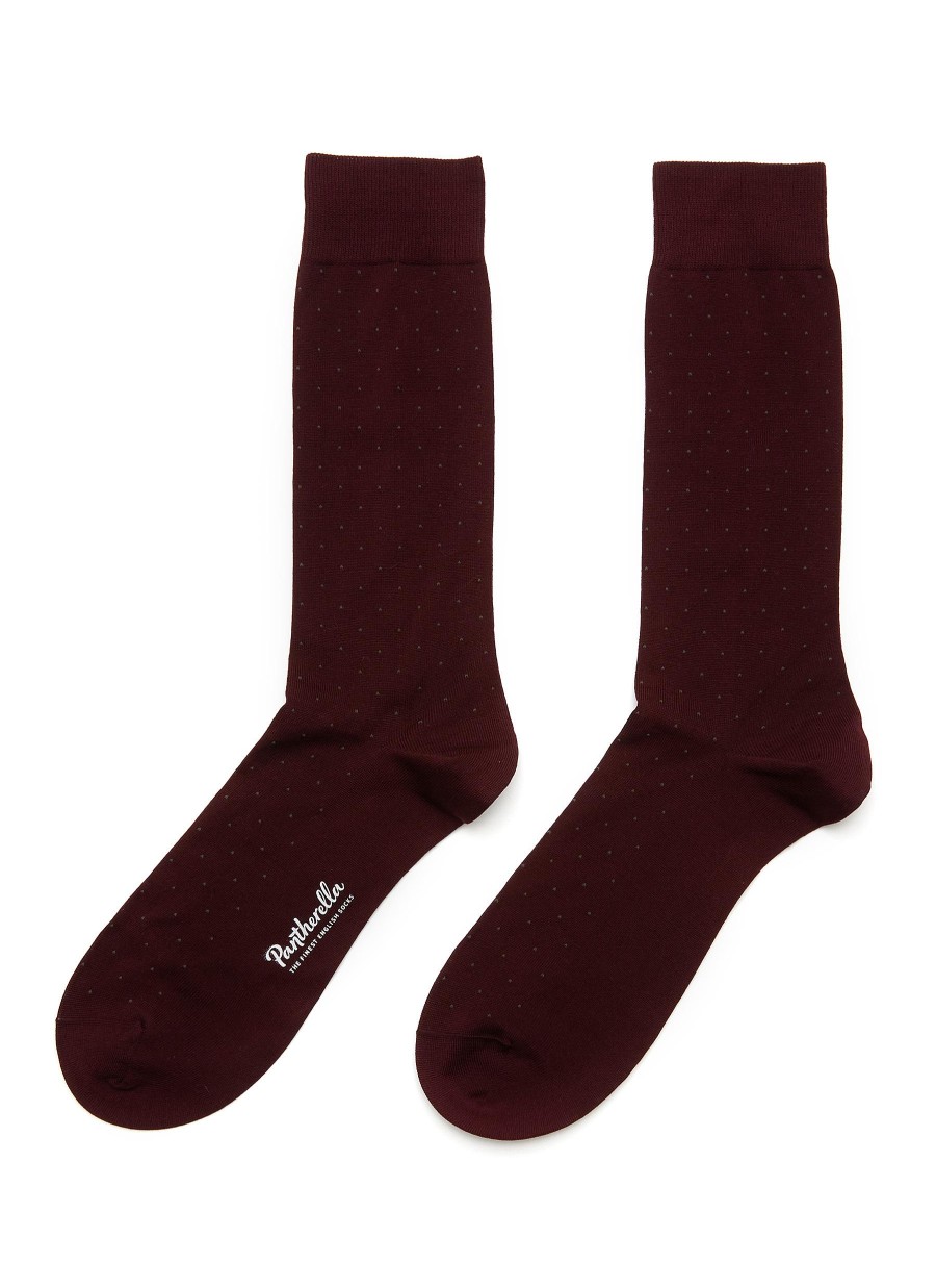 Men PANTHERELLA Socks | Gadsbury Pindot Motif Cotton Blend Anklet Socks