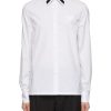 Men PRADA Shirts | Contrast Stripe Collar Shirt