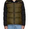 Men YVES SALOMON Jackets | Contrast Sleeve Hooded Puffer Jacket