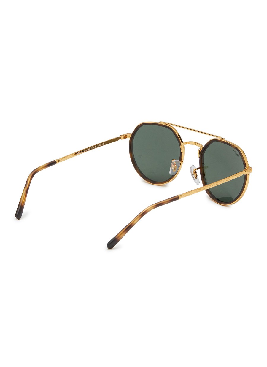 Women RAY BAN Eyewear | Double Bridge Metal Geometric Sunglasses