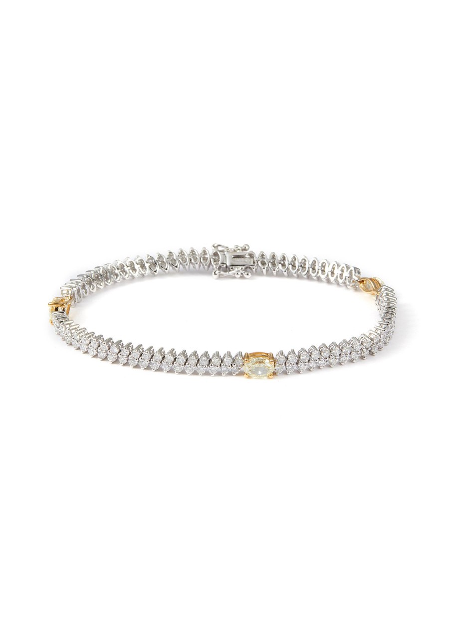 Women LC COLLECTION JEWELLERY Fine Jewellery | 18K Gold Diamond Mixed Cut Yellow Diamond Tennis Bracelet