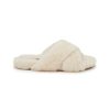 Women YVES SALOMON Slides | Merinos Crisscross Fur Slide