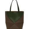 Men LOEWE Tote Bags | Large Puzzle Fold Bicolour Leather Tote Bag