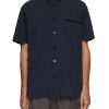 Men SACAI Shirts | Zippered Sides Taffeta Shirt