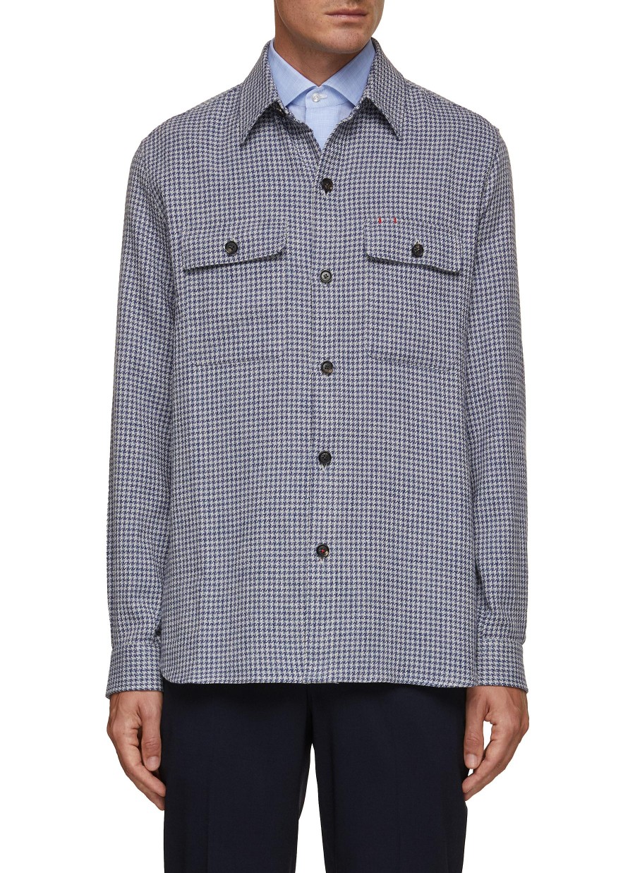 Men ISAIA Shirts | Houndstooth Shirt Jacket