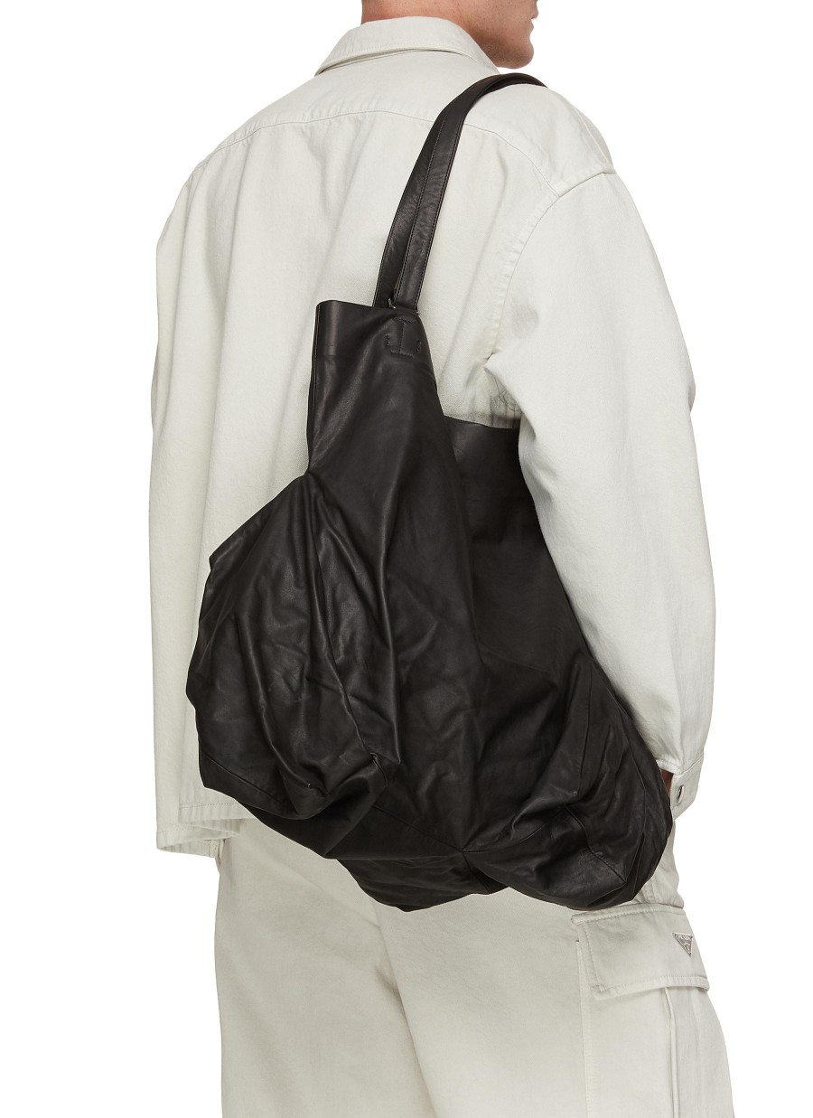 Men DISCORD YOHJI YAMAMOTO Tote Bags | Unevenness Leather Tote Bag